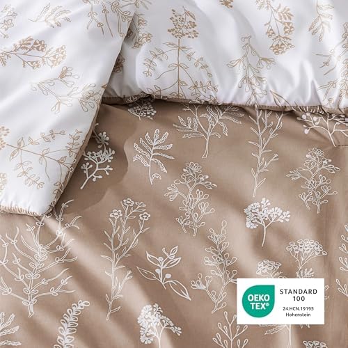 Bedsure Floral Comforter Set Cute Bedding Set King Reversible Light
