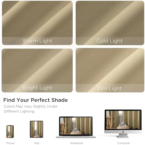 CUCRAF Blackout Curtains 72 inches Long 2 Panels Set for Bedroom