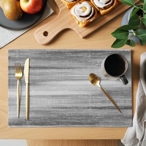 Gray Gradient Placemats Set of 8, Minimalist Industrial Modern Summer