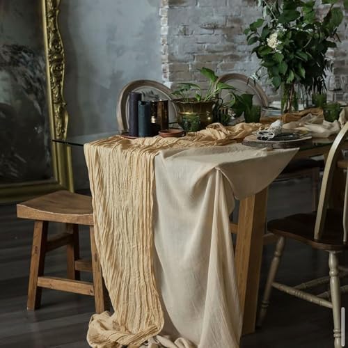 10Pack Beige Cheesecloth Table Runner Sheer Cheese Cloth Table Runners