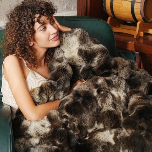 PHF Warm Faux Fur Twin Blanket, Ultra Soft Cozy, 60"x80", Tie Dye