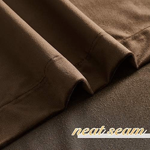 NICETOWN Brown Velvet Room Darkening Curtains, Home Decor Light