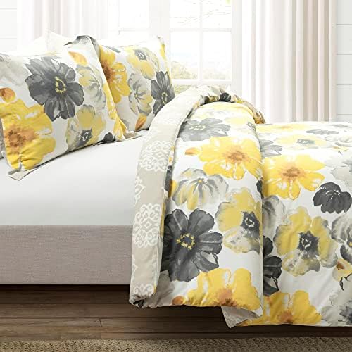 Lush Decor Leah Reversible 100% Cotton Duvet Cover Set, 3 Piece Set