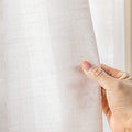 White Sheer Curtains 120 Inches Length 2 Panels, Linen Textured Window