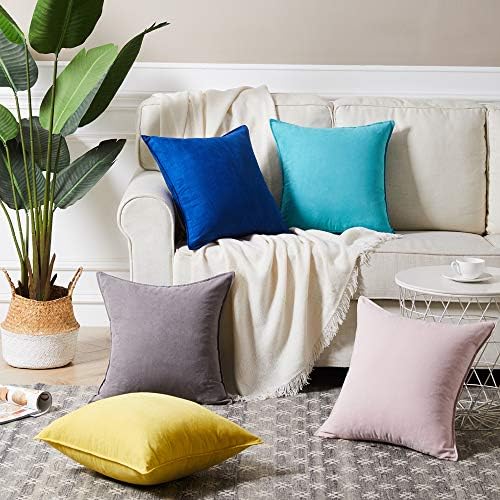 Fancy Homi 2 Packs Premium Faux Suede Decorative Throw Pillow Covers