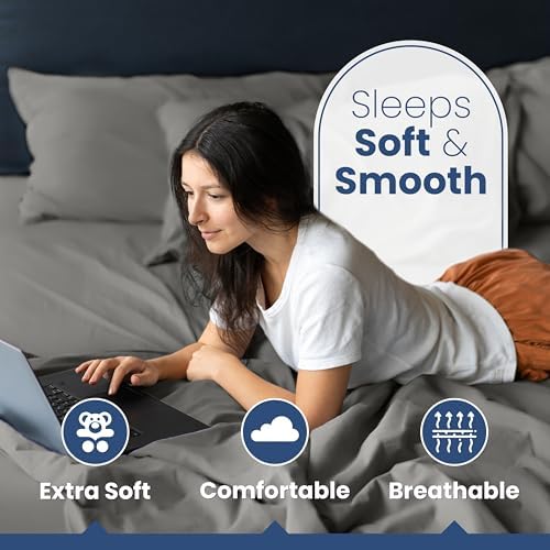 Martex 400 Thread Count Sheet Set, 4 Piece, King Size, Grey