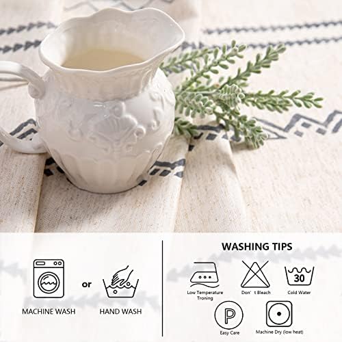 MYSKY HOME Boho Rectangle Tablecloth 60x120 in, Grey Waterproof Table