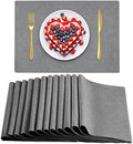 Sieral 12 Set Cloth Placemats Rectangle Dining Table Placemat, Dark