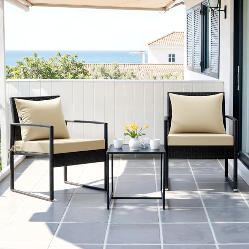 MIULEE Beige Outdoor Chair Cushion 24x24 Inch for Patio Furniture