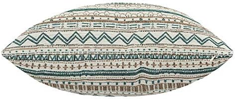 Mika Home Pack of 2 Throw Pillow Cases, Striped,22x22 Inches, Green