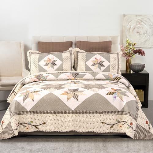 YAYIDAY Quilts Queen Size Patchwork Bedspread Set
