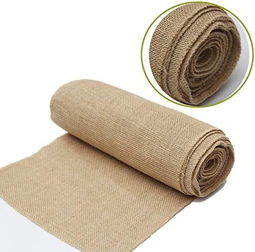 LNKA Burlap Table Runner 12 x 108 inch Natural Jute Country Vintage