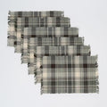 Woven Cotton Placemats Set of 6, Ribbed Fringe Table Mats for Dining