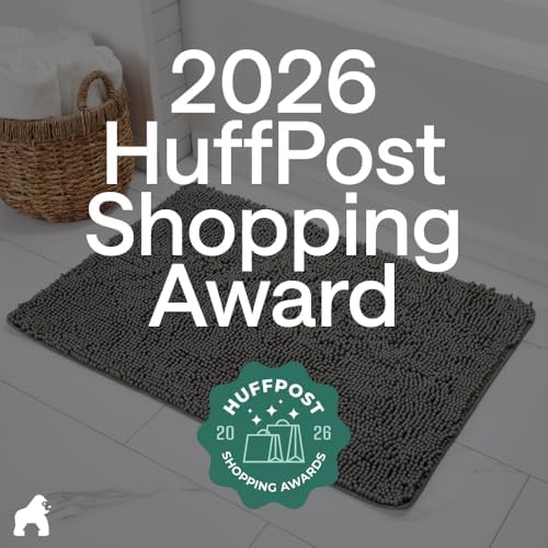GORILLA GRIP Bath Rug Mat for Bathroom, Absorbent Chenille, 24x17