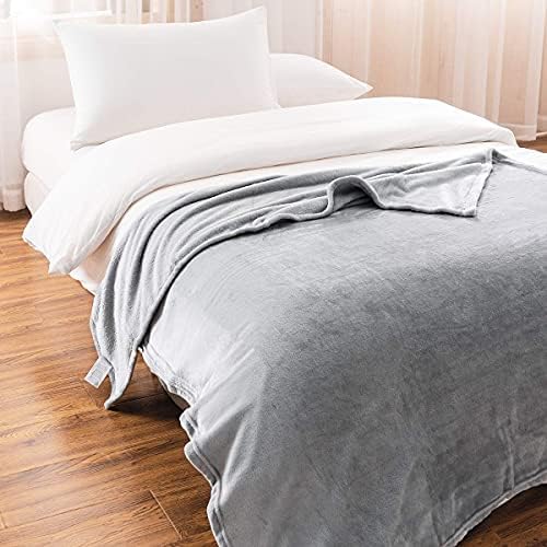 KEPLIN Silver Grey Throw Blanket - 60x80 in I Soft, Fluffy, Warm