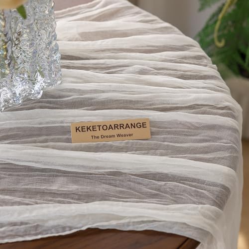 White Ivory Cheesecloth Table Runner 120 Inches for Wedding