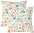 Feelyou Botanical Floral Printed Throw Pillow Covers Set of 2 Blossom