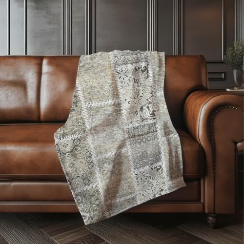Addison Rugs ASB635 Taupe 50" x 70" Oversized Sherpa Throw Blanket
