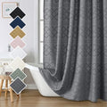 Lecloud Grey Fabric Shower Curtain 72x72 Inches, Clip Jacquard