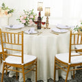 90” Round Paillette Faux Flax Tablecloths/Sequin Polyester Flax Table