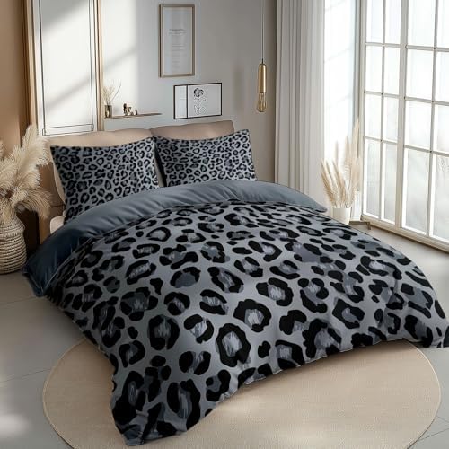 Microfiber 3pcs Abstract Style Spot Pattern Duvet Cover Sets, Grey