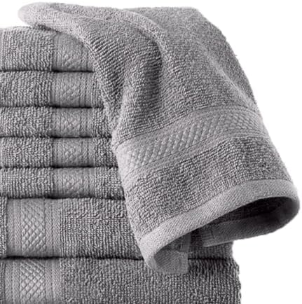 Stoneberry Home 12-Piece Set of Towels, Lightweight 380 GSM Cotton