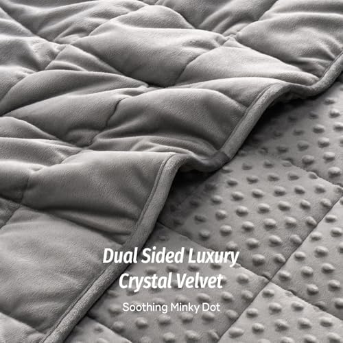 Wemore Weighted Blanket for Adults 15 lbs Twin Size 48"x72" Grey