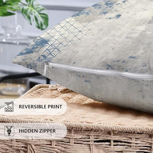Distressed Modern Bed Sheets, Abstract Geometric Twin XL Sheets