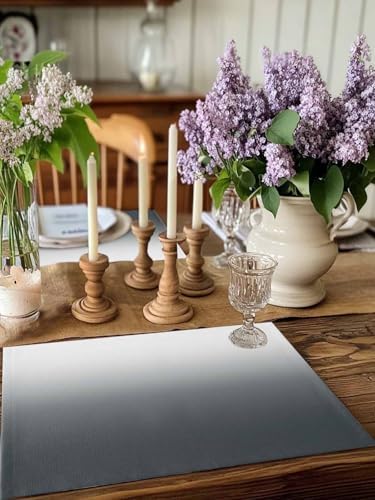 Placemats Set of 8 for Dining Table, Gray Gradient Washable Non-Slip