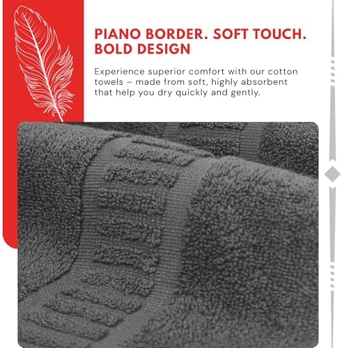 Bath Towels 27x54 Pack of 4 Soft, Absorbent, Quick-Dry Premium Cotton