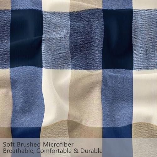 Minimalist Style Reversible Duvet Cover Set King Size, Geometric Grid