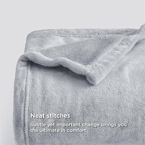 Bedsure GentleSoft Fleece Blankets Queen Size Light Grey - Bed Blanket