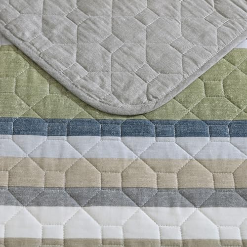 Eddie Bauer - Twin Quilt Set with Shams, Cotton, Reversible