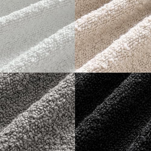 MIULEE Decorative Boucle Throw Pillow Covers 18x18 Black White Set of