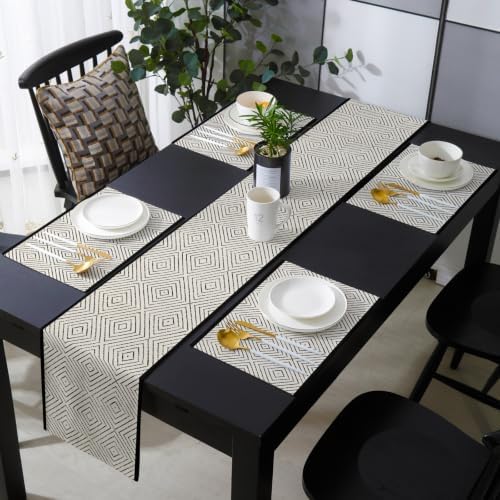 Country Line Table Runner and Placemats Set of 4 Rustic Traditional