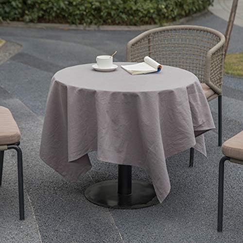 Deerlux 100% Pure Linen Washable Tablecloth Solid Color, 52" x 78"