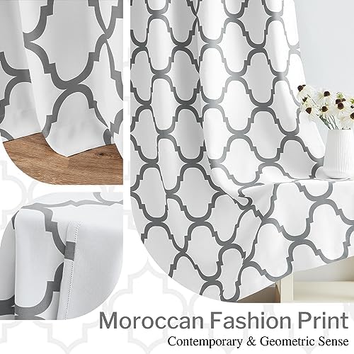 Melodieux Moroccan Printed Room Darkening Blackout Grommet Curtains