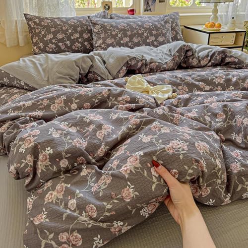 Floral Duvet Cover Set, Soft Comfort Cotton Bedding Comforter Cover