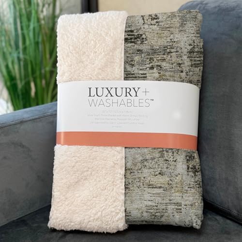 Addison Rugs ASB644 Taupe 50" x 70" Oversized Sherpa Throw Blanket
