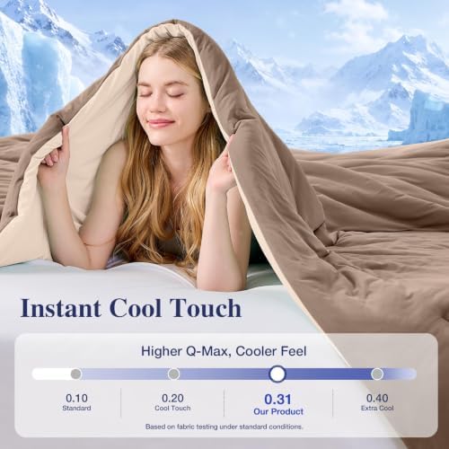 MUXHOMO Cooling Comforter Queen Size, 3-Piece Reversible Bed Set