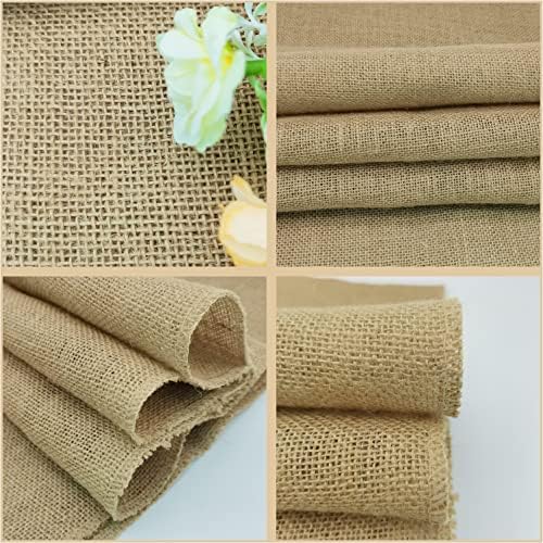 8 Pack Natural Burlap Table Runners,12 x 72 Inch Rustic Jute Table