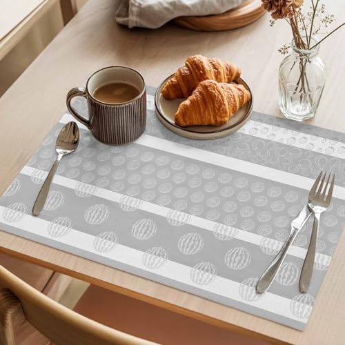 Placemats Set of 8, Farm Fruits Woven Placemat, Linen Place Mats for