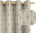 BGment French Country Brown Leaf Jacquard Curtains 96 Inch 2 Panels