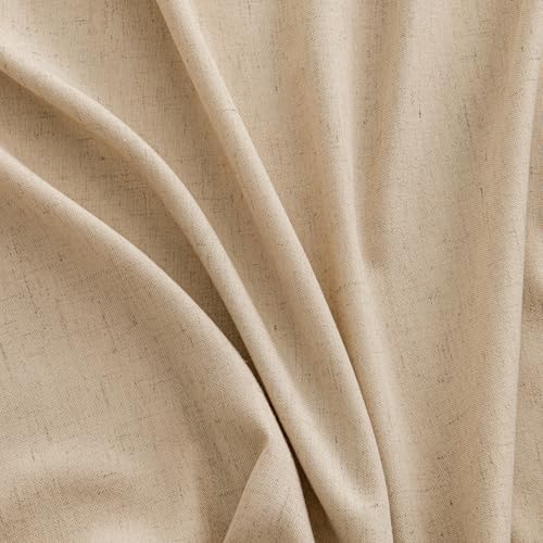 MIULEE Non-See-Through Privacy Linen Curtains 52W x 96L Inch Light