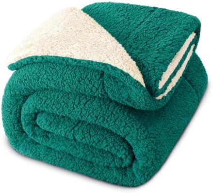 Exclusivo Mezcla Reversible Sherpa Fleece Blanket Twin Size, 60x80