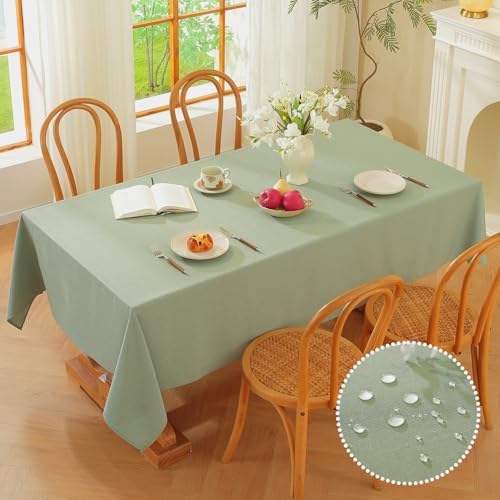 Alsoo Square Table Cloth, 60X60 Inch Linen Textured Tablecloth Spring