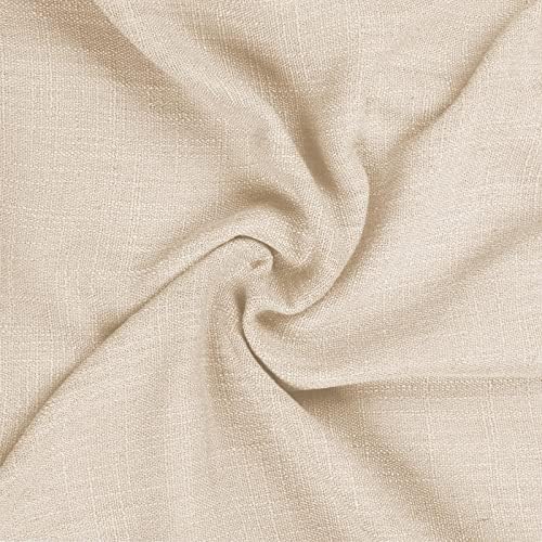 TWOPAGES Sand Beige Blackout Pinch Pleated Linen Curtain for Living
