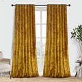 Lux Warm Gold Crushed Velvet Curtains 2 Panel Set - 120 inches Long