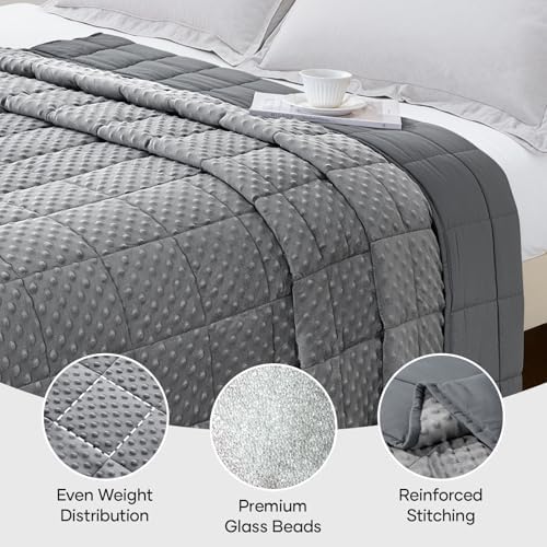 Cottonblue Weighted Blanket 12lbs for Adults, Cooling Breathable Minky