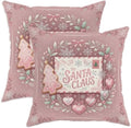 Letter to Santa Holiday Quote Christmas Throw Pillow Covers 22x22 Set
